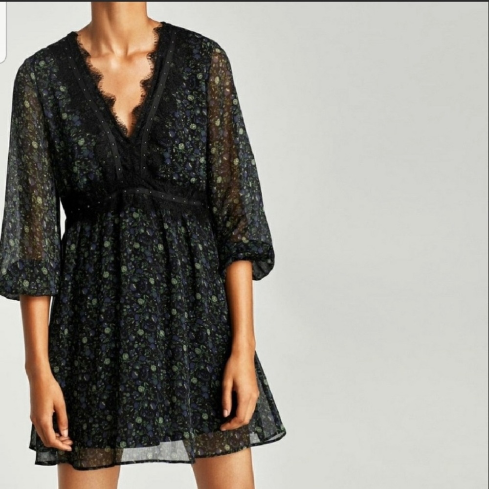 Zara Floral Appliqué Dress